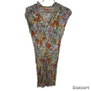 Fossil Vibrant Floral Print Bias Cut Midi Dress​